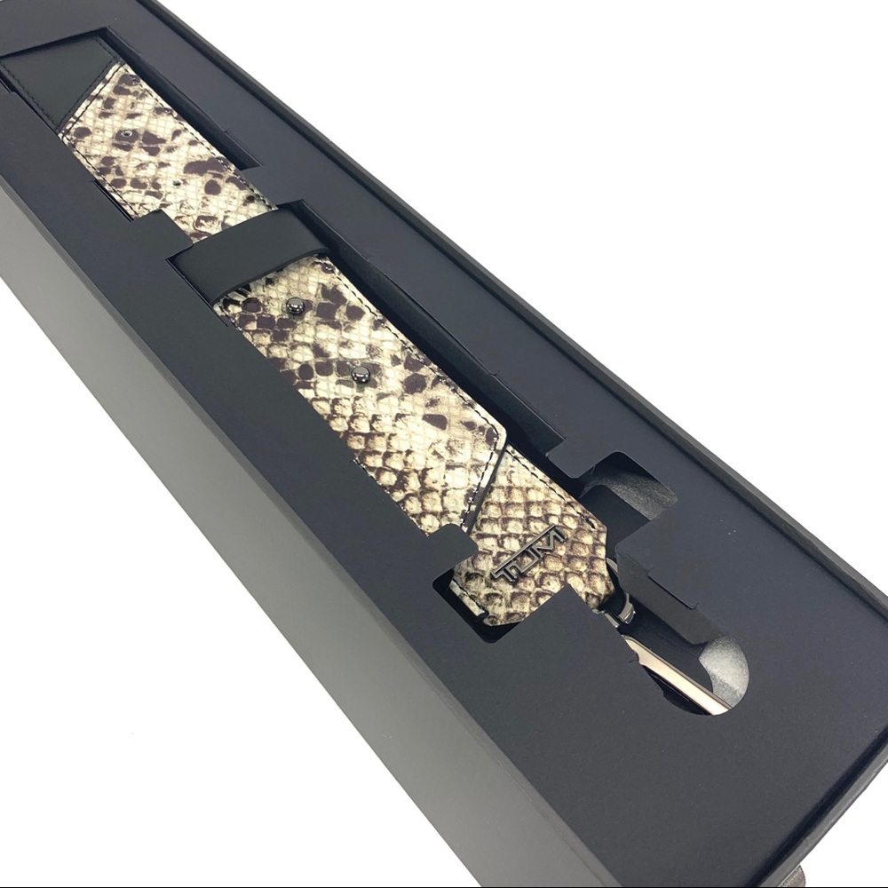 TUMI Accent Kit Custom Shoulder Strap Brown Cream Python Print